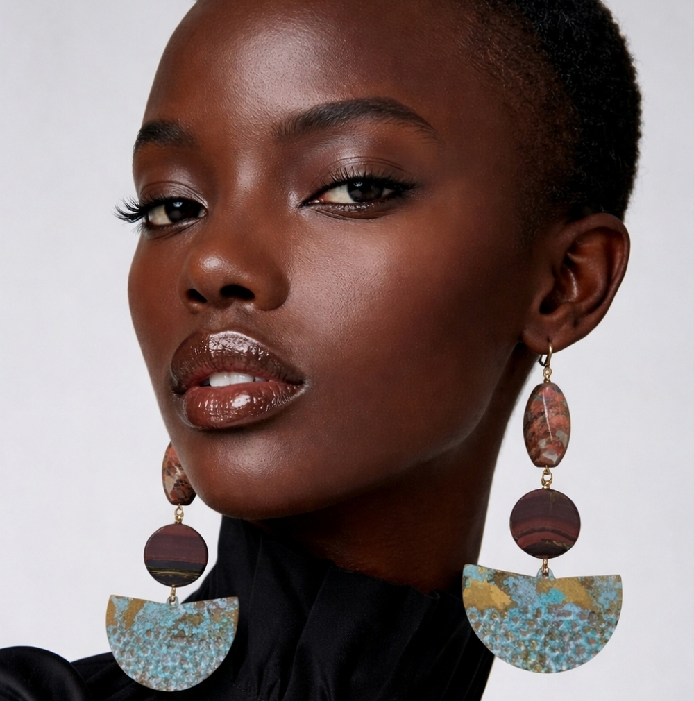 Artisan Bohemian Earrings with Earthy Tones